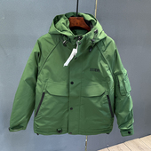 冲锋衣 外套设计师款 户外保暖白鸭绒羽绒服男美式 连帽加厚三防工装