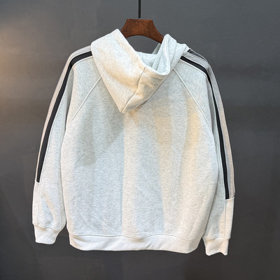 条纹连帽卫衣男款2025新款卫衣男秋季新款薄款宽松休闲百搭外套