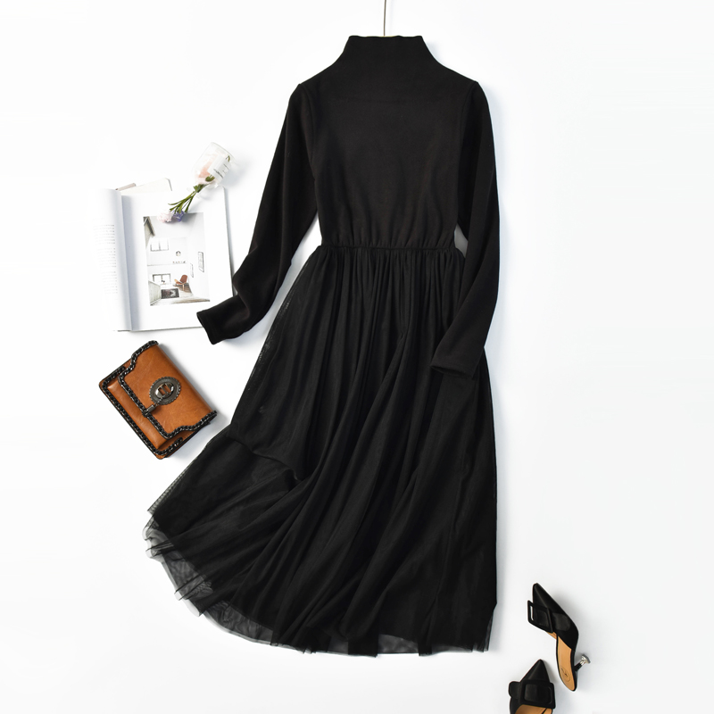 冬季新款德绒保暖超仙风网纱裙