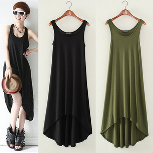 不规则大摆裙胖MM宽松大码 新款 打底连衣裙 莫代尔长裙韩版 2025夏季