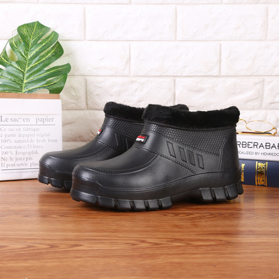 防水加绒男女雪地靴雨靴洗衣厨房卫生工作鞋EVA保暖雨靴超大码46