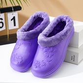 情侣款 居家毛拖鞋 男女士厚底防水雨鞋 秋冬棉拖鞋 保暖家居洗衣拖鞋