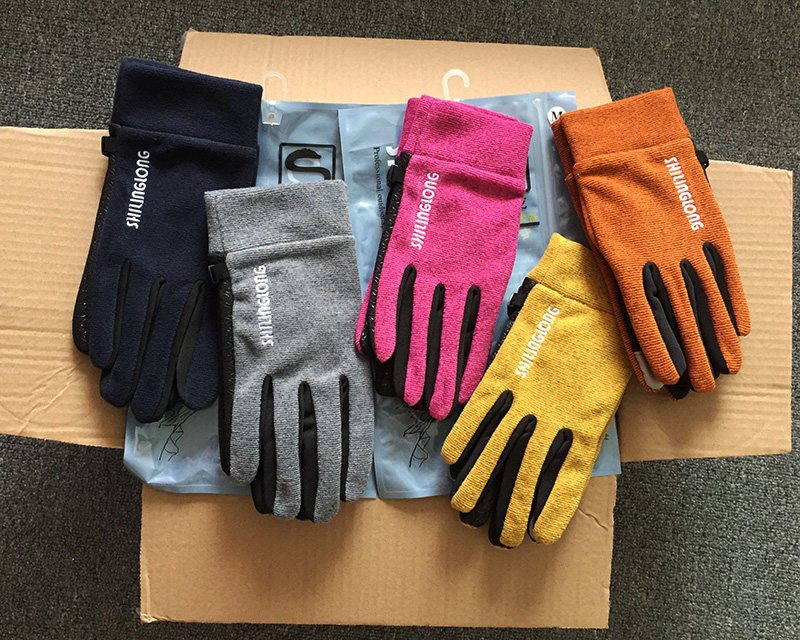 外贸工厂货冬男女羊剪绒户外防风加绒保暖触屏手套骑行开车