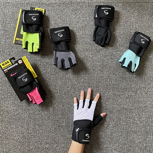 新款 男女半指健身防滑耐磨手套加长护腕保护骑车哑铃 外贸单出K