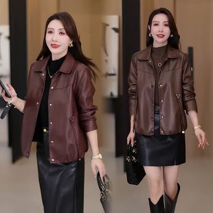 韩版修身pu水洗皮小皮衣女短款皮优外套皮尤小款外衣2025春秋新款