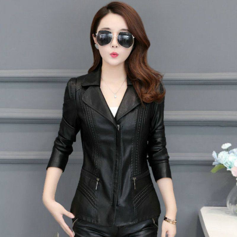 海宁春秋冬新款皮衣女短款中年妈妈装皮夹克宽松显瘦大码外套西装,女装/女士精品,皮衣,淘宝优惠券,粉丝福利购,淘宝优惠卷