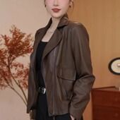 2025新款 休闲百搭机车外套复古小个外套 爆款 修身 洋气显瘦皮衣女款