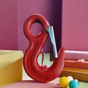 货柜钩带保险安全眼型吊钩起重钩子扁勾带防脱卡钩子尖勾