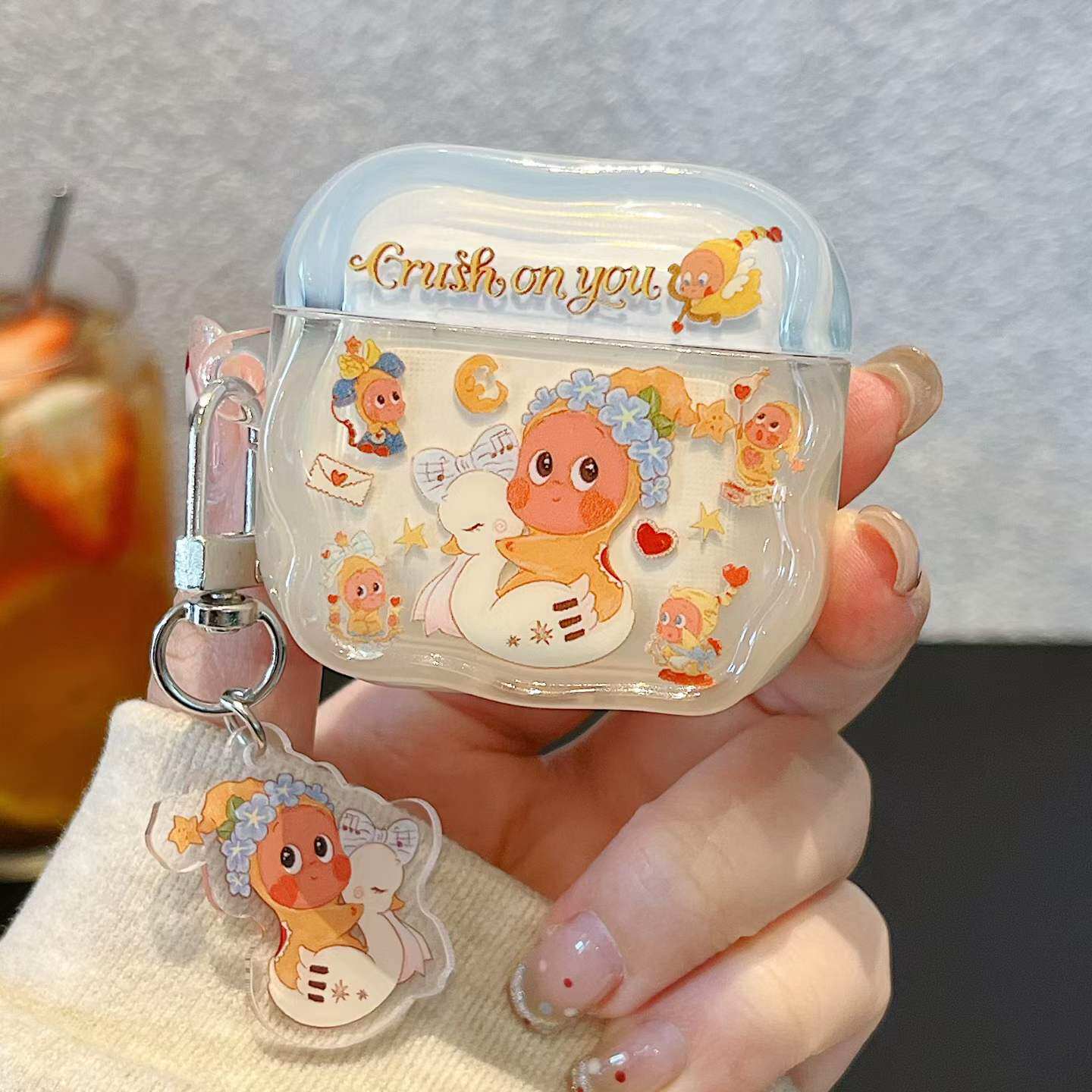 IMD耳机套可爱鸭子星星人适用于苹果耳机套AirPods 1/2代，2代pro，3代，4代，pro 3代