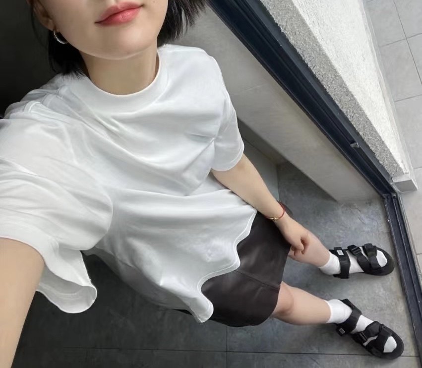 舒服纯色短袖t圆领宽松