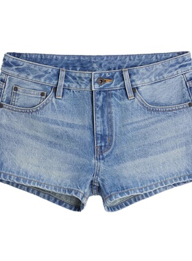 alr高品质正确版经典全棉复古洗水做旧百搭牛仔短裤低腰直筒热裤