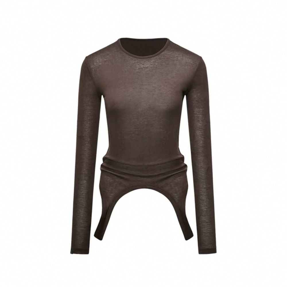 高品质正确版RA挂耳圆领弹力修身薄款长袖上衣天丝羊毛T恤