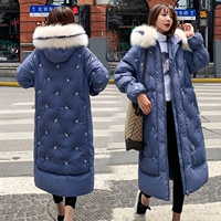 Quần áo cotton nữ phiên bản Hàn Quốc rộng 2019 mới dài qua đầu gối oversized cotton độn mùa đông nữ - Bông áo phao nữ mũ lông