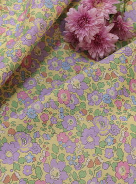 Betsy经典80支平替LIBERT长绒全棉高端数码印花布料面料女服装裙