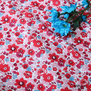 Betsy碎花80支平替LIBERTY长绒棉全棉印花布料面料数码女服装童装