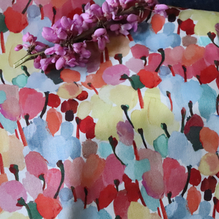 郁金香Tuilp80支LIBERTY利伯缇府绸高支全棉布料面料女儿童服装