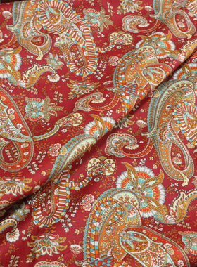 蛇年限定80支平替LIBERT长绒全棉数码印花布料面料女服装棉袄薄