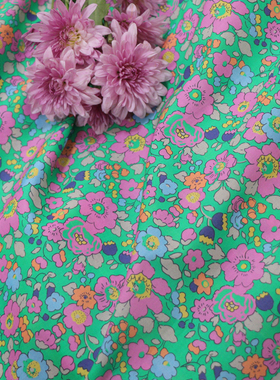 Betsy经典80支平替LIBERT长绒全棉高端数码印花布料面料女服装裙