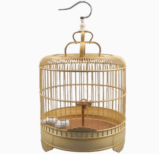 花花百灵鸟笼云雀小沙百灵凤头百灵遛鸟笼子竹制鸟笼手工超大装饰