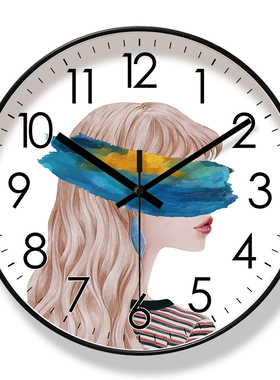 易普拉6325挂钟梦幻女孩客厅钟表白色简约家用时钟挂表现代静音扫