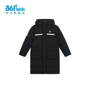 361°男童长款 2024冬防风上衣中大童连帽外套K52441912 羽绒服新品