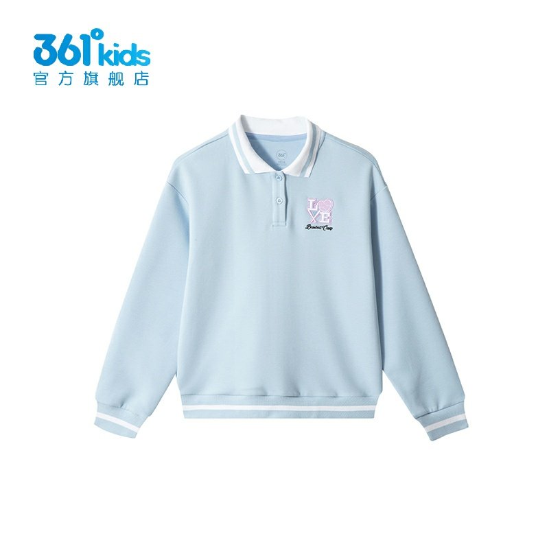 361°女童翻领POLO衫半开襟新品秋春中大童长袖卫衣K62433307