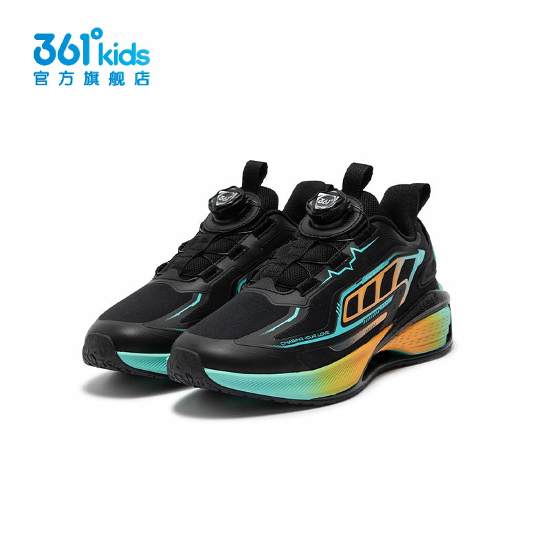 361°男童跑步鞋网面新品2024秋春中大童旋钮扣运动鞋子K72433536