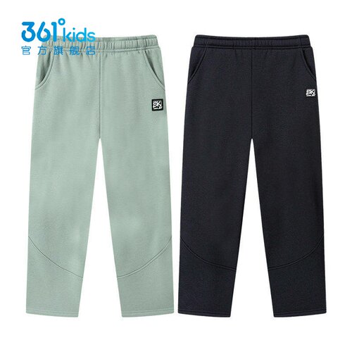 361°男童加绒针织长裤新品2026冬季直筒卫裤弯刀运动裤K52643501