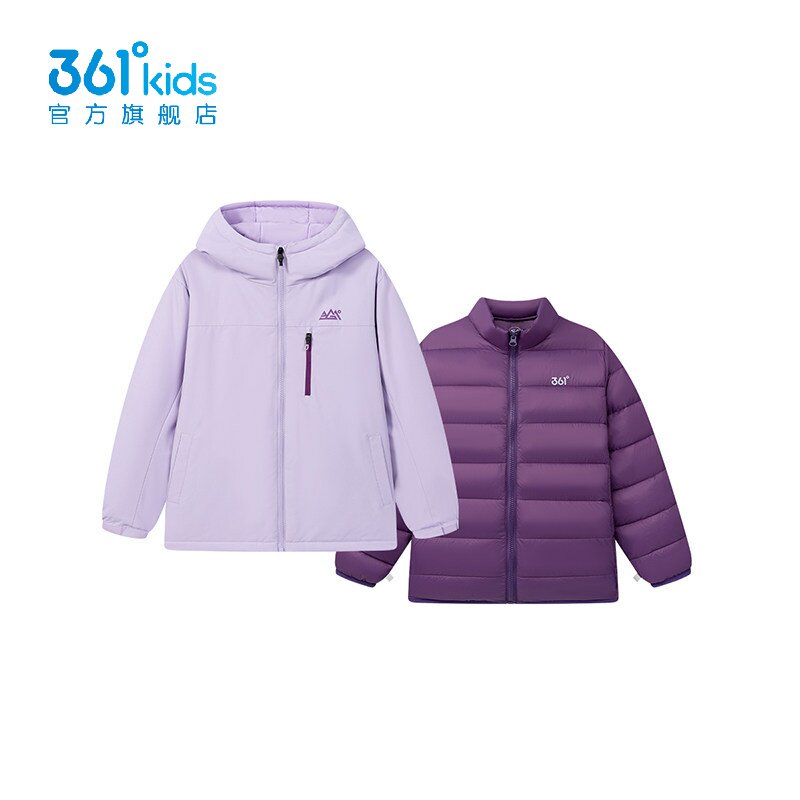 361°女童棉服两件套连帽新品2025冬保暖儿童三合一外套K62549602