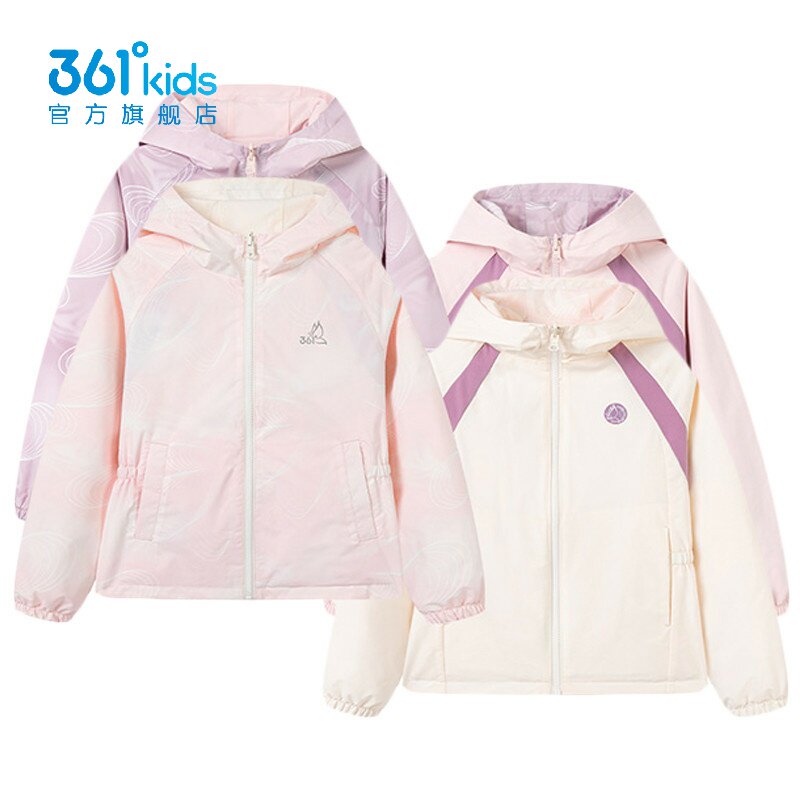 361女童两面穿外套连帽新品2025秋春印花儿童收腰运动服K62531604