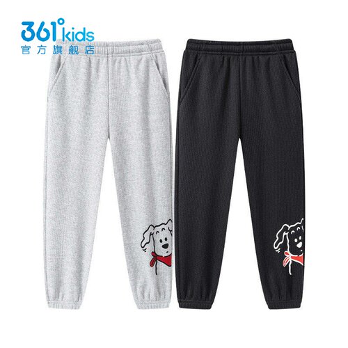 361°男小童加绒针织长裤新品2026冬束脚卡通运动裤百搭K52644503