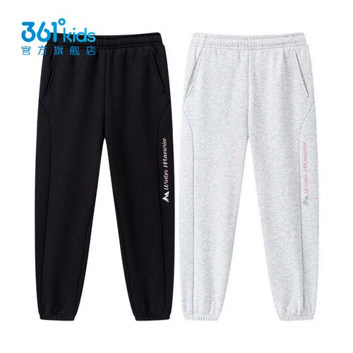 361°女童加绒针织运动裤新品2026冬季百搭卫裤束脚长裤K62642503