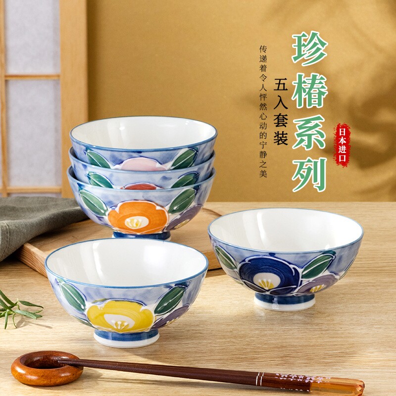日本进口珍椿五入米饭碗礼盒装