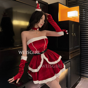 weisgirl御姐制服小胸纯欲cosplay派对服装性感新年麋鹿圣诞装女