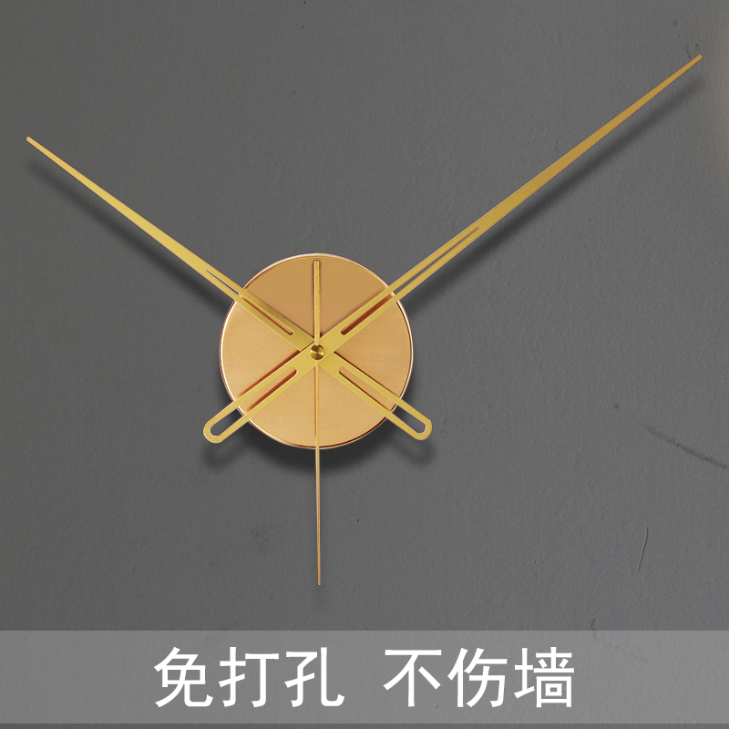 轻奢挂钟机芯静音石英钟挂墙装饰clock圆形长指针diy全套钟表芯