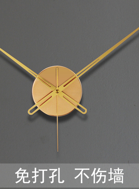 轻奢挂钟机芯静音石英钟挂墙装饰clock圆形长指针diy全套钟表芯