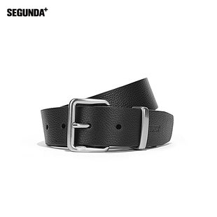 SEGUNDA+26SS进口牛皮镀银合金针扣复古简约休闲35MM真皮腰带皮带