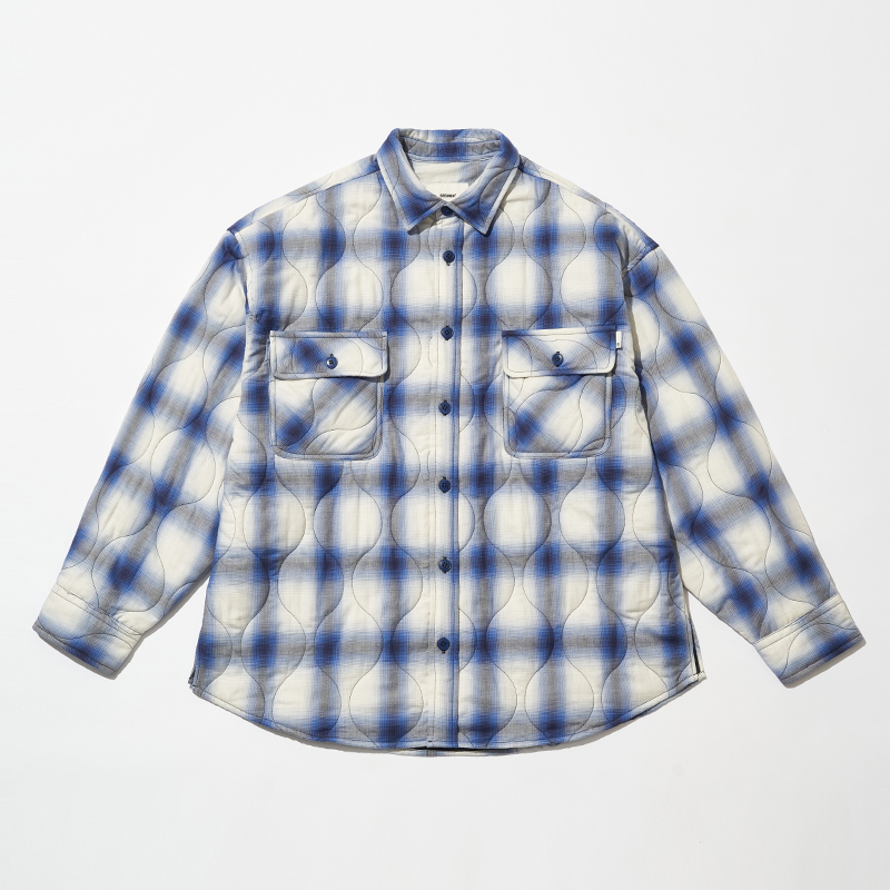 SEGUNDA+日本进口绗缝保暖棉服3M雪丽棉格纹棉衣宽松外套男秋冬