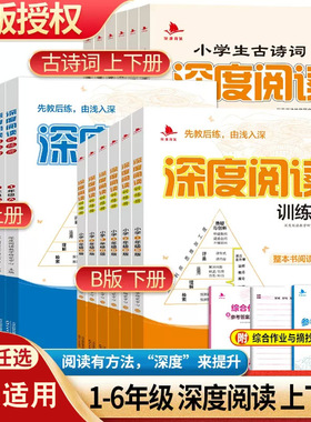 福建省适用 1-6年级深度阅读训练册A版B版一二三四五六年级下册ab版 1-2-3-4-5-6年级上册 小学语文理解训练手册福建专版书籍