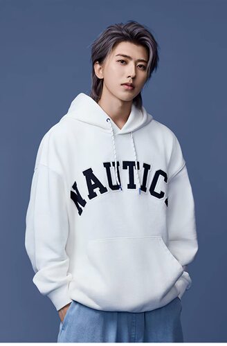 nautica white sai 白帆×CityBoy 中性宽松毛圈连帽卫衣KW5390
