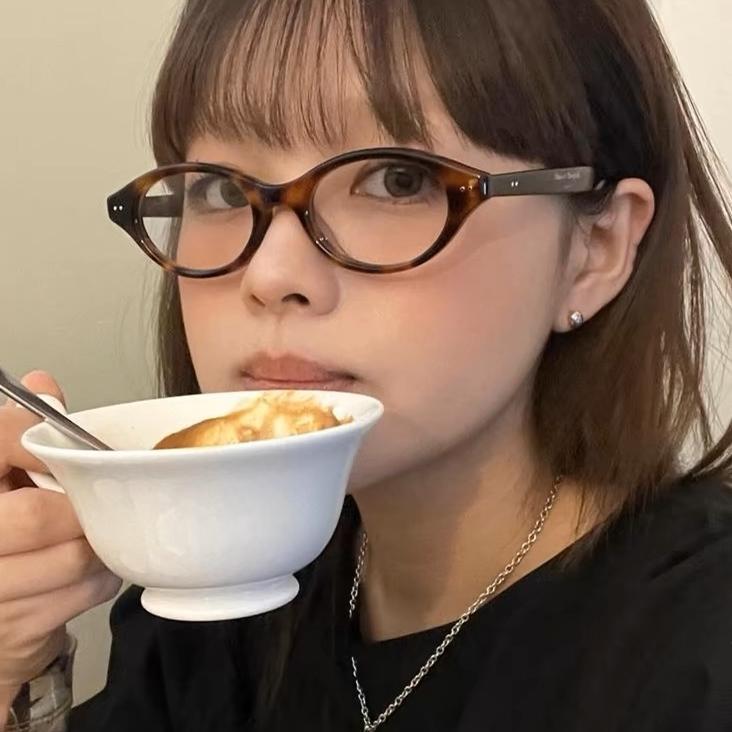 复古玳瑁色书呆子眼镜女高级感素颜神器抗疲劳防蓝光豹纹椭圆小框
