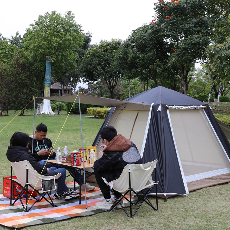 帐篷户外便携式3-4人折叠露营装备全套野营野餐野外加厚防雨速开