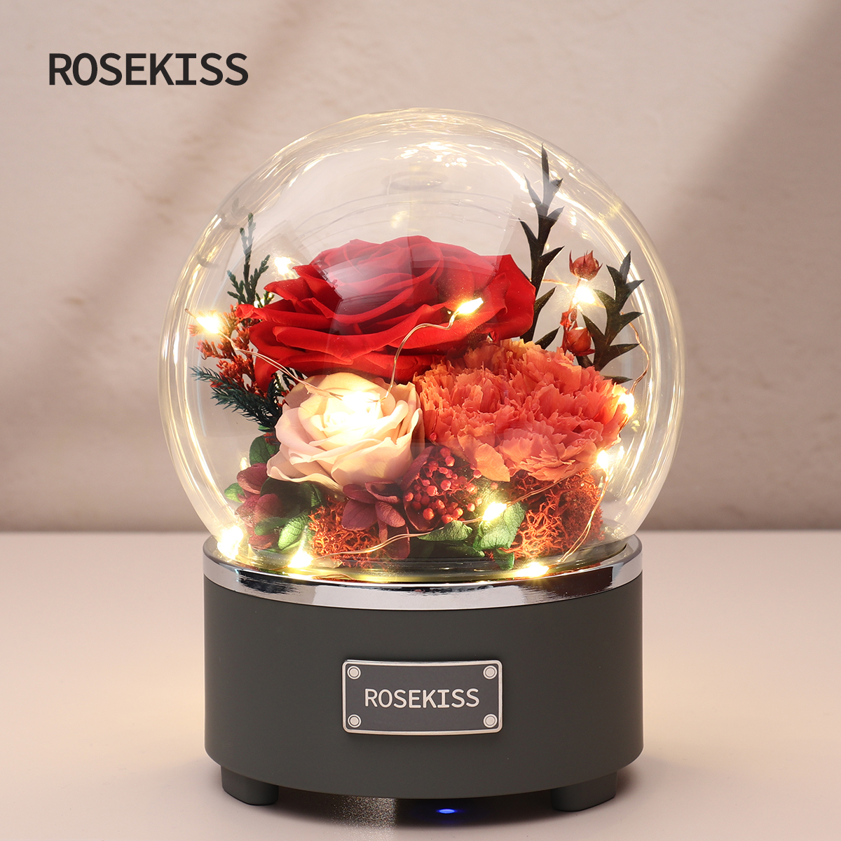 Rosekiss玫瑰永生花康乃馨教师节礼盒送母亲节妈妈闺蜜生日礼物