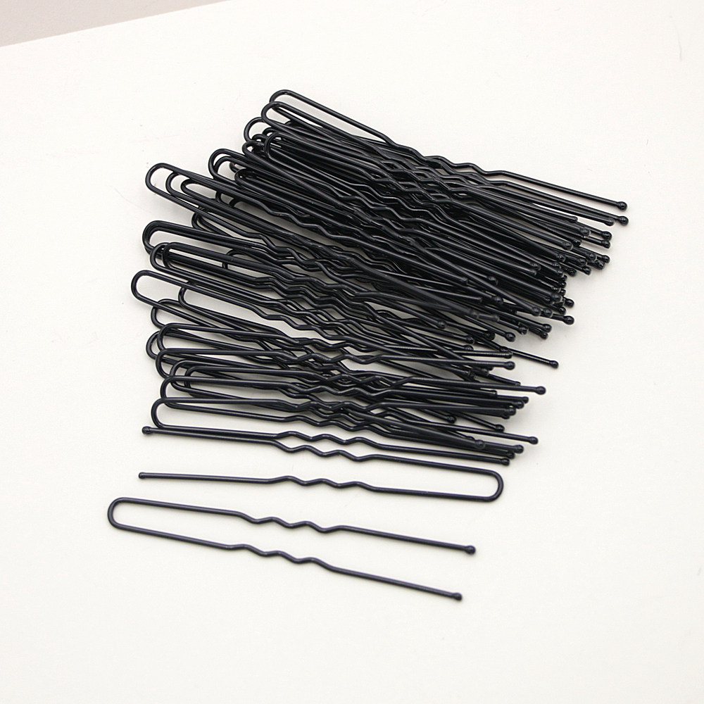 黑色u型夹丸子头发叉头饰