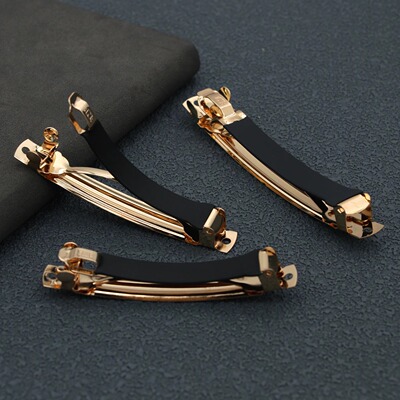 DIY金色加厚防滑三片弹簧马尾夹