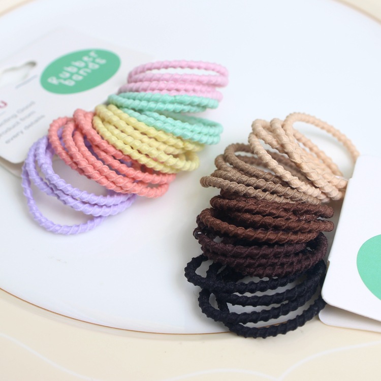 20条实惠卡装皮筋不伤发宝宝头绳