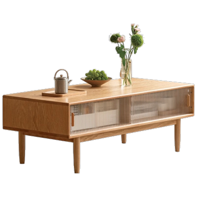 源氏木语百伦沙实木茶几原木风