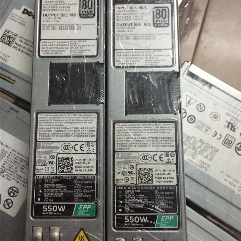 原装 Dell R430 550W 服务器电源 D550E-S1 dps-550ab x185v