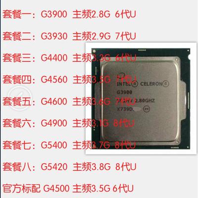 G3900 G3930 G4400 G4560 G4600 G4620 G4900 G5400 G5420 CPU