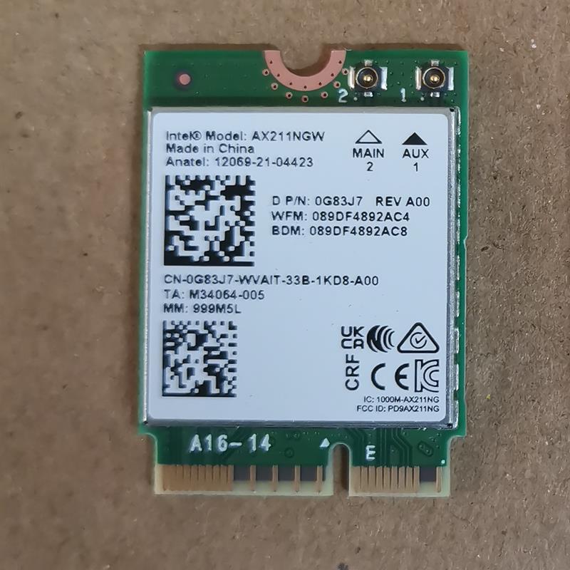 全新原装戴尔dell Intel AX211无线网卡WIFI6E 蓝牙5.3 G83J7